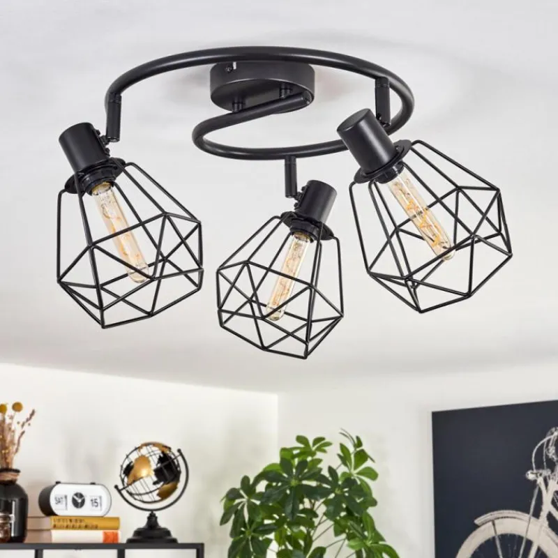 hofstein Plafonnier Yaak Noir, 3 lumières