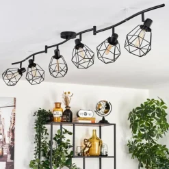 hofstein Plafonnier Yaak Noir, 6 lumières