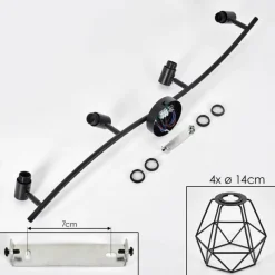 hofstein Plafonnier Yaak Noir, 4 lumières