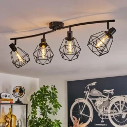 hofstein Plafonnier Yaak Noir, 4 lumières