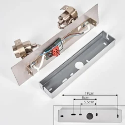 hofstein Plafonnier Yometchen LED Nickel mat, 2 lumières