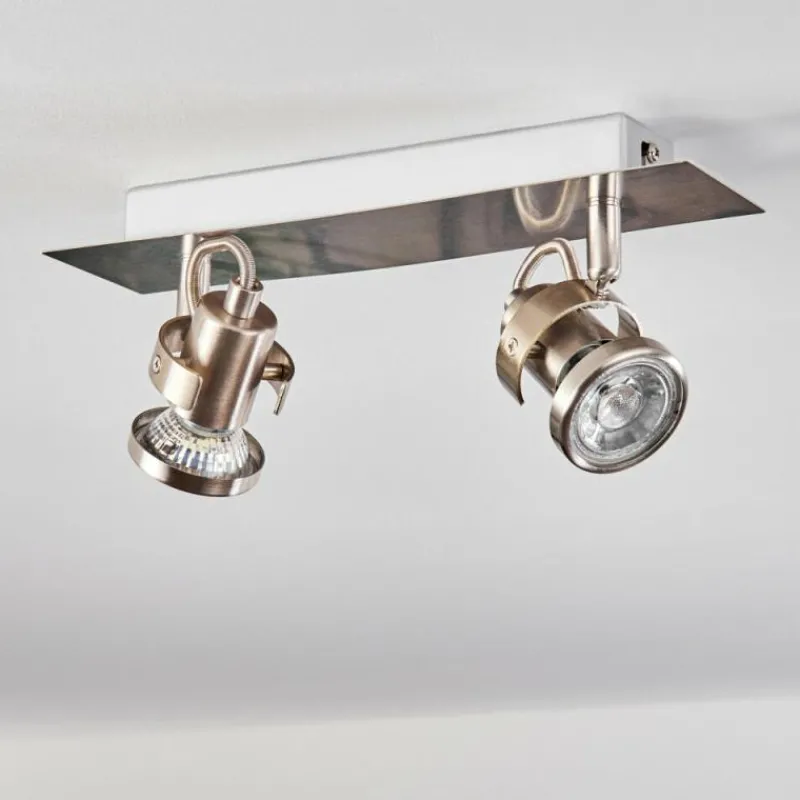 hofstein Plafonnier Yometchen LED Nickel mat, 2 lumières