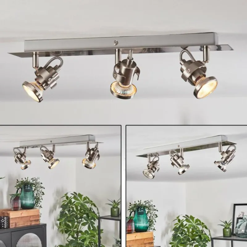 hofstein Plafonnier Yometchen LED Nickel mat, 3 lumières