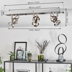 hofstein Plafonnier Yometchen LED Nickel mat, 3 lumières