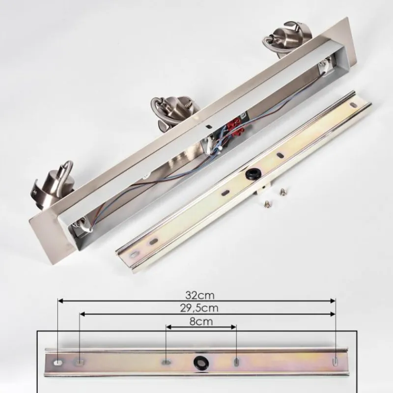 hofstein Plafonnier Yometchen LED Nickel mat, 3 lumières