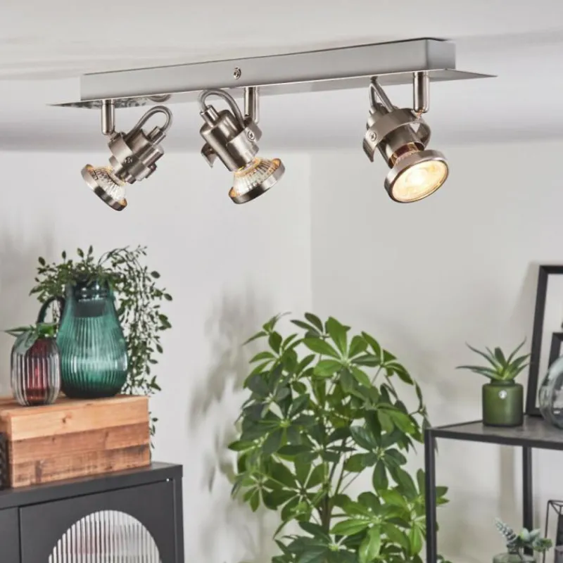 hofstein Plafonnier Yometchen LED Nickel mat, 3 lumières