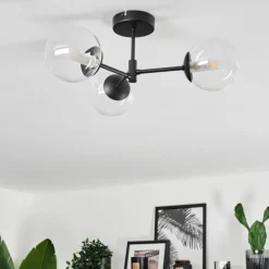hofstein Plafonnier Yucao Noir, 3 lumières