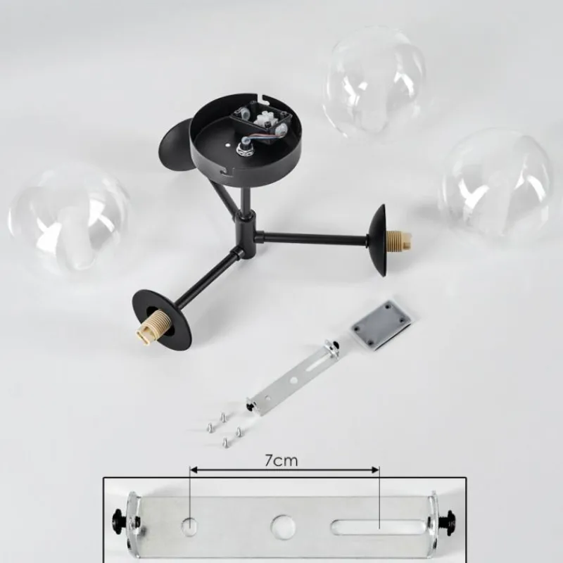 hofstein Plafonnier Yucao Noir, 3 lumières