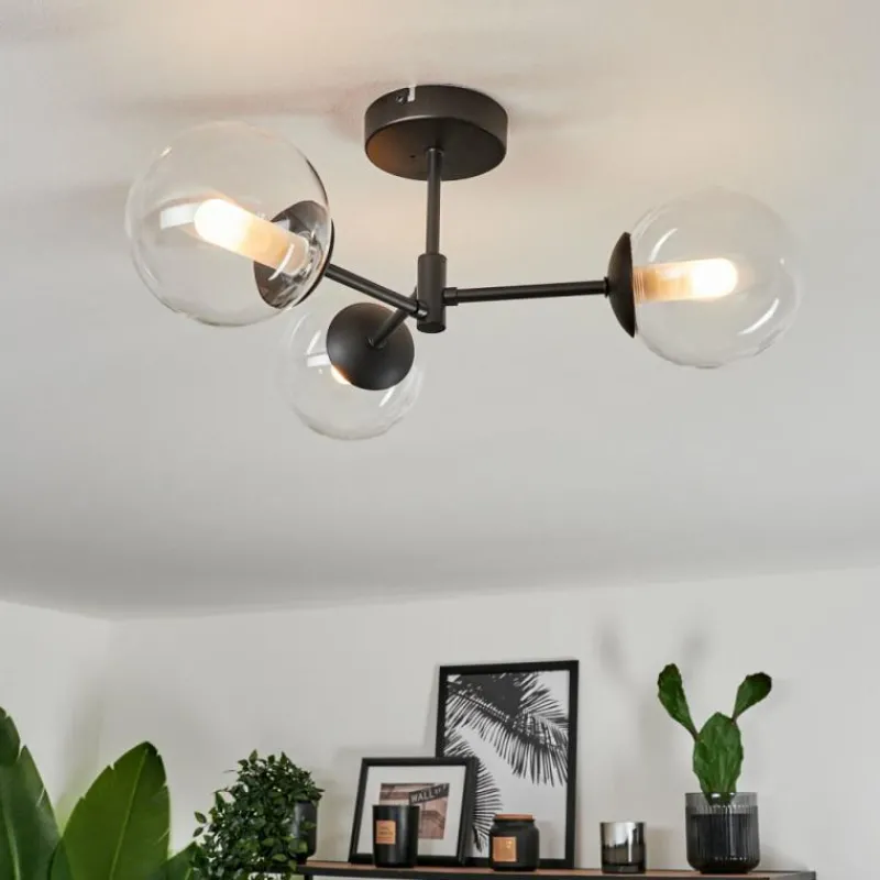 hofstein Plafonnier Yucao Noir, 3 lumières