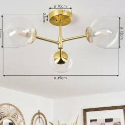 hofstein Plafonnier Yucao Or, 3 lumières