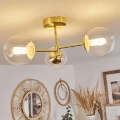 hofstein Plafonnier Yucao Or, 3 lumières