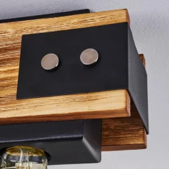 Lampes Vintages & Rétros-hofstein Plafonnier Yuma Bois foncé, Noir, 4 lumières