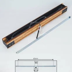 Lampes Vintages & Rétros-hofstein Plafonnier Yuma Bois foncé, Noir, 4 lumières