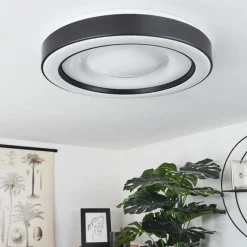 hofstein Plafonnier Zeballos LED Blanc, 1 lumière, Télécommandes, Changeur de couleurs