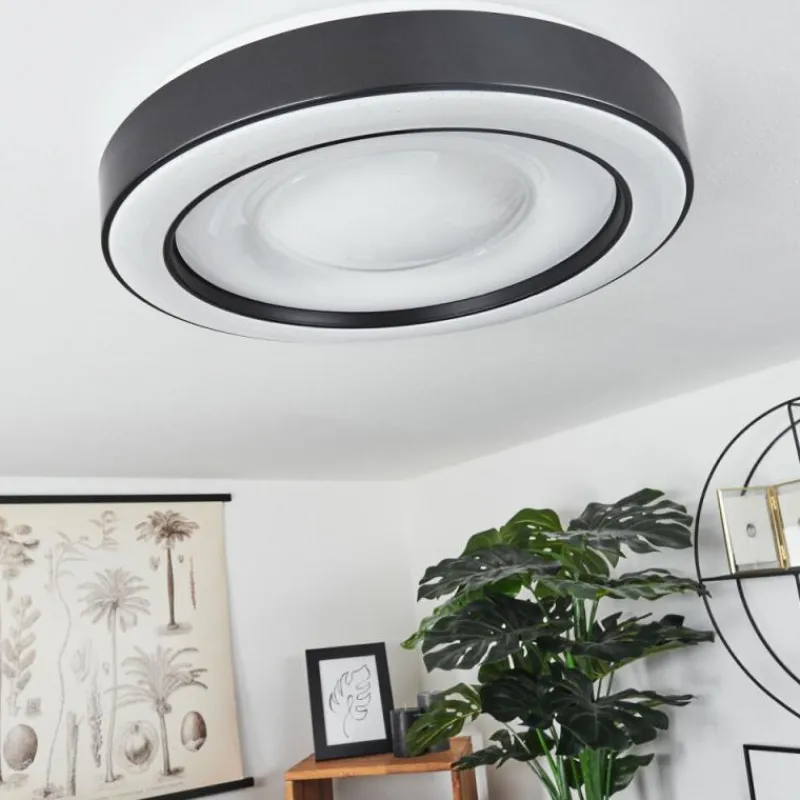 hofstein Plafonnier Zeballos LED Blanc, 1 lumière, Télécommandes, Changeur de couleurs