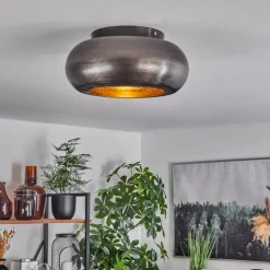 Style Boho-Chic-hofstein Plafonnier Zigne Argent Oxydé, Noir, 1 lumière