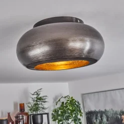 Style Boho-Chic-hofstein Plafonnier Zigne Argent Oxydé, Noir, 1 lumière