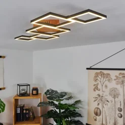 Lampes En Bois-hofstein Plafonnier Zocca LED Brun, Bois foncé, 1 lumière