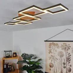 Lampes En Bois-hofstein Plafonnier Zocca LED Brun, Bois foncé, 1 lumière