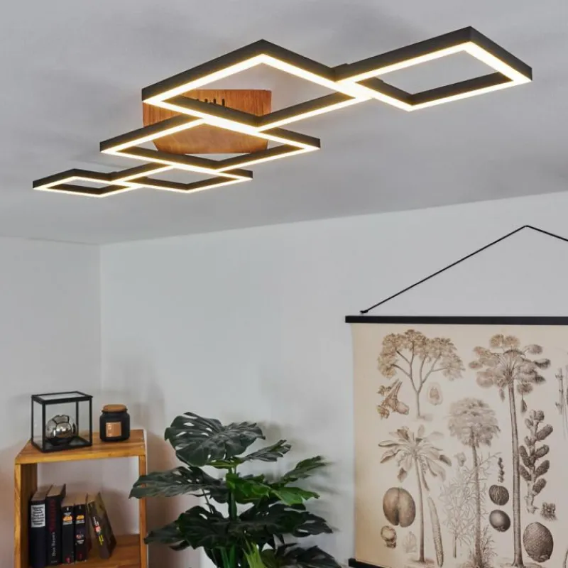 Lampes En Bois-hofstein Plafonnier Zocca LED Brun, Bois foncé, 1 lumière