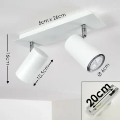 hofstein Plafonnier Zuoz Blanc, 2 lumières