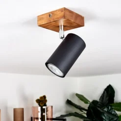 hofstein Plafonnier Zuoz Bois clair, 1 lumière