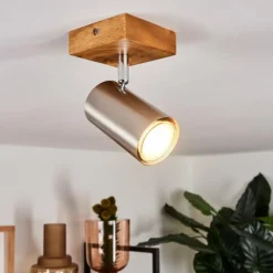 hofstein Plafonnier Zuoz Bois clair, 1 lumière