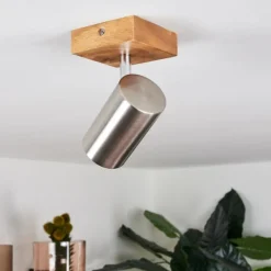 hofstein Plafonnier Zuoz Bois clair, 1 lumière