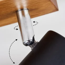 hofstein Plafonnier Zuoz Bois clair, 3 lumières