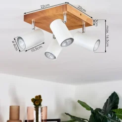 Lampes Vintages & Rétros-hofstein Plafonnier Zuoz Bois clair, 4 lumières