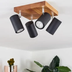 Lampes Vintages & Rétros-hofstein Plafonnier Zuoz Bois clair, 4 lumières