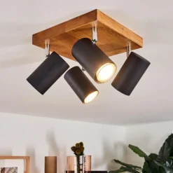 Lampes Vintages & Rétros-hofstein Plafonnier Zuoz Bois clair, 4 lumières