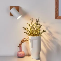 hofstein Plafonnier Zuoz Bois clair, 1 lumière