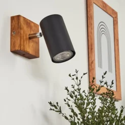 hofstein Plafonnier Zuoz Bois clair, 1 lumière