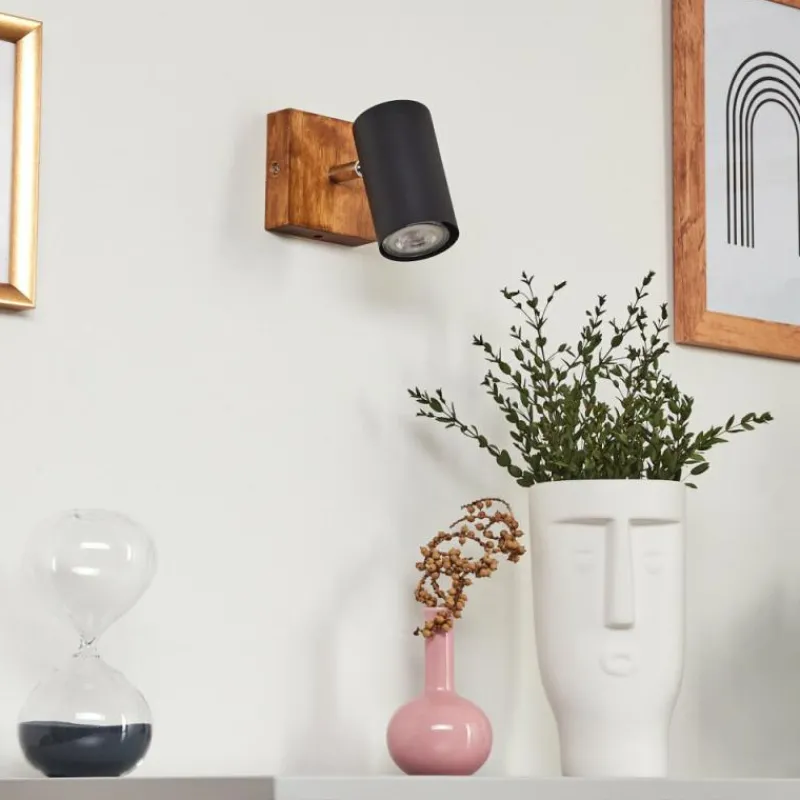 hofstein Plafonnier Zuoz Bois clair, 1 lumière