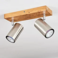 Lampes Vintages & Rétros-hofstein Plafonnier Zuoz Bois clair, 2 lumières