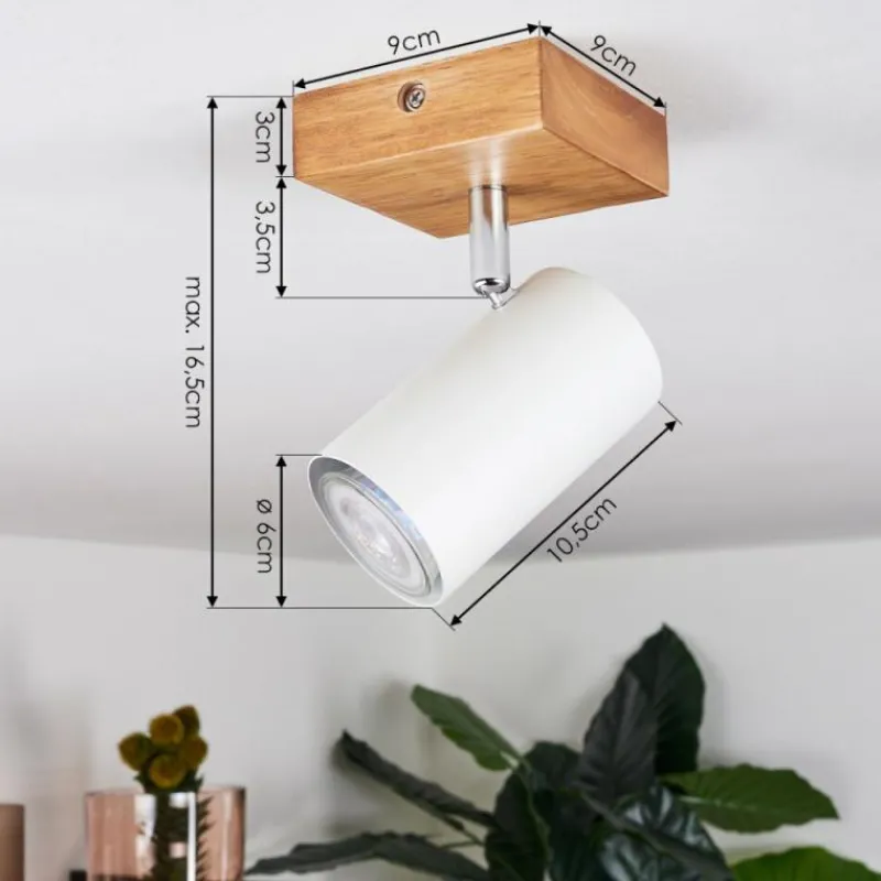 hofstein Plafonnier Zuoz Bois clair, 1 lumière