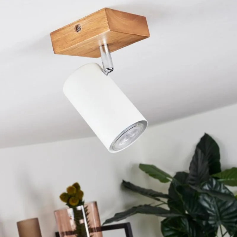 hofstein Plafonnier Zuoz Bois clair, 1 lumière