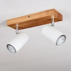 Lampes Vintages & Rétros-hofstein Plafonnier Zuoz Bois clair, 2 lumières