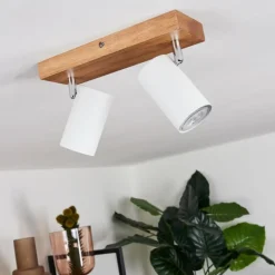 Lampes Vintages & Rétros-hofstein Plafonnier Zuoz Bois clair, 2 lumières