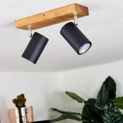 Lampes Vintages & Rétros-hofstein Plafonnier Zuoz Bois clair, 2 lumières