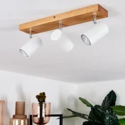 hofstein Plafonnier Zuoz Bois clair, 3 lumières