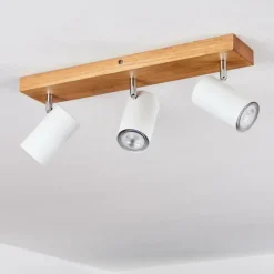 hofstein Plafonnier Zuoz Bois clair, 3 lumières