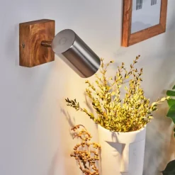 hofstein Plafonnier Zuoz Bois clair, 1 lumière