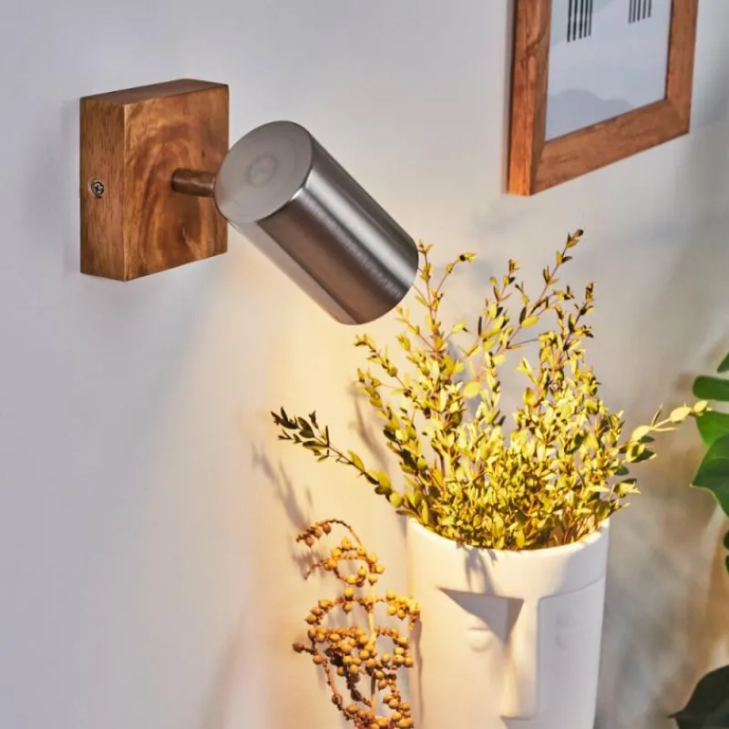 hofstein Plafonnier Zuoz Bois clair, 1 lumière