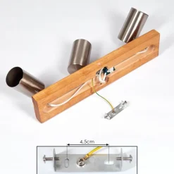 hofstein Plafonnier Zuoz Bois clair, 3 lumières