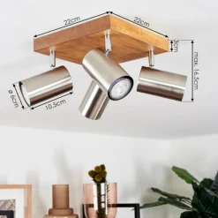 Lampes Vintages & Rétros-hofstein Plafonnier Zuoz Bois clair, 4 lumières