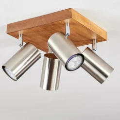 Lampes Vintages & Rétros-hofstein Plafonnier Zuoz Bois clair, 4 lumières