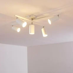 hofstein Plafonnier Zuoz Chrome, Blanc, 5 lumières