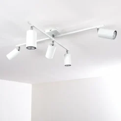 hofstein Plafonnier Zuoz Chrome, Blanc, 5 lumières